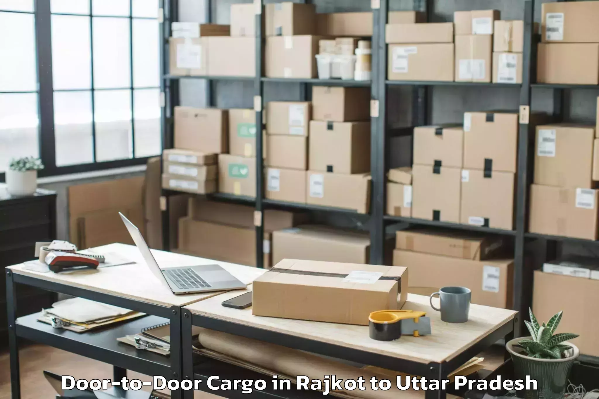 Top Rajkot to Ganj Muradabad Door To Door Cargo Available